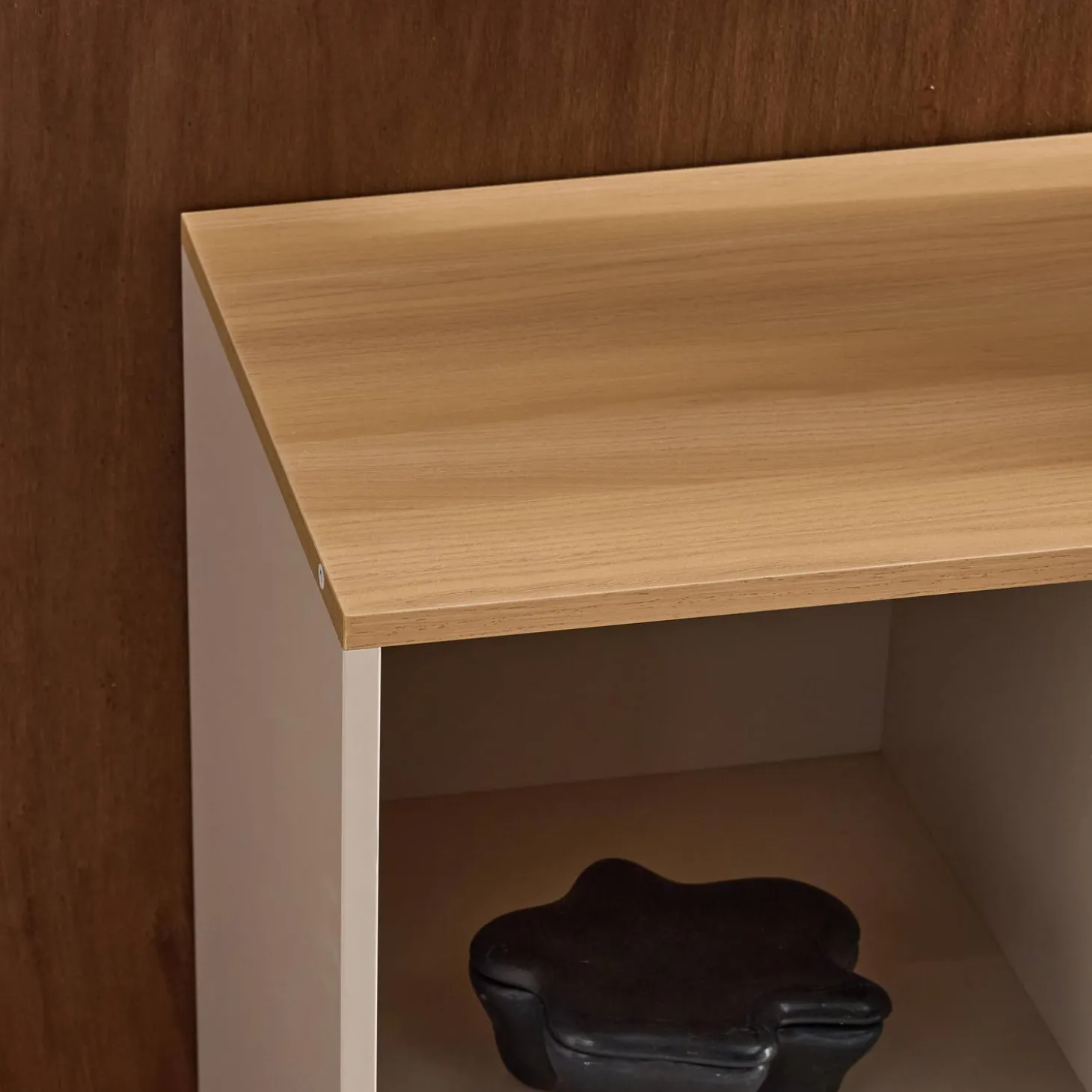 Dressoir met 1 deur metaal en houtdecor 80cm