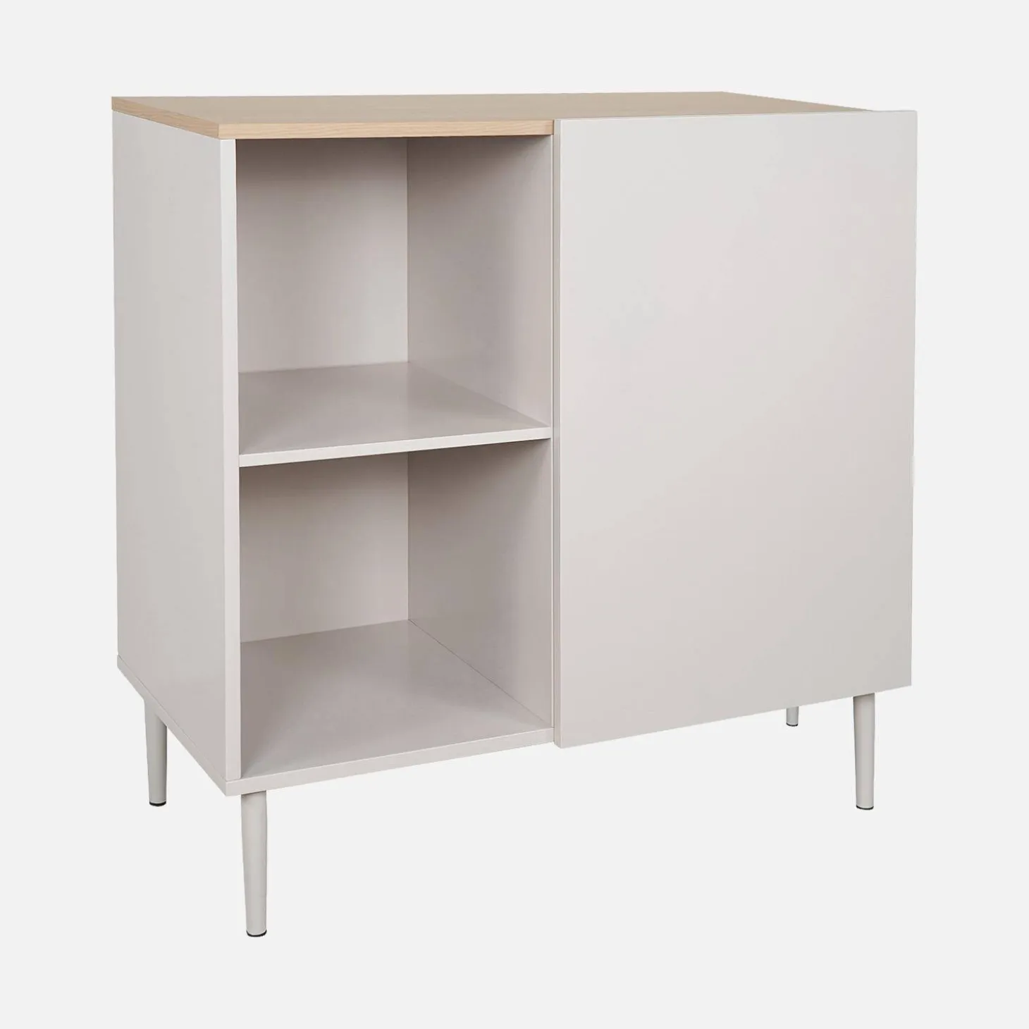Dressoir met 1 deur metaal en houtdecor 80cm