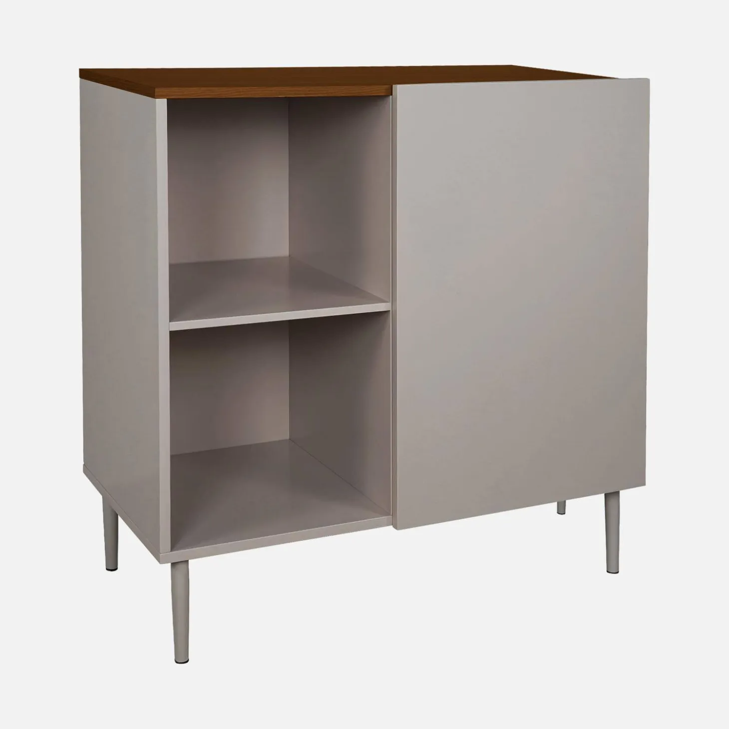 Dressoir met 1 deur metaal en houtdecor 80cm