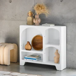 Dressoir met 4 vakken houtdecor organisch 90cm
