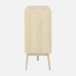 Dressoir 2 schuifdeuren houtdecor deels gegroefd 150cm