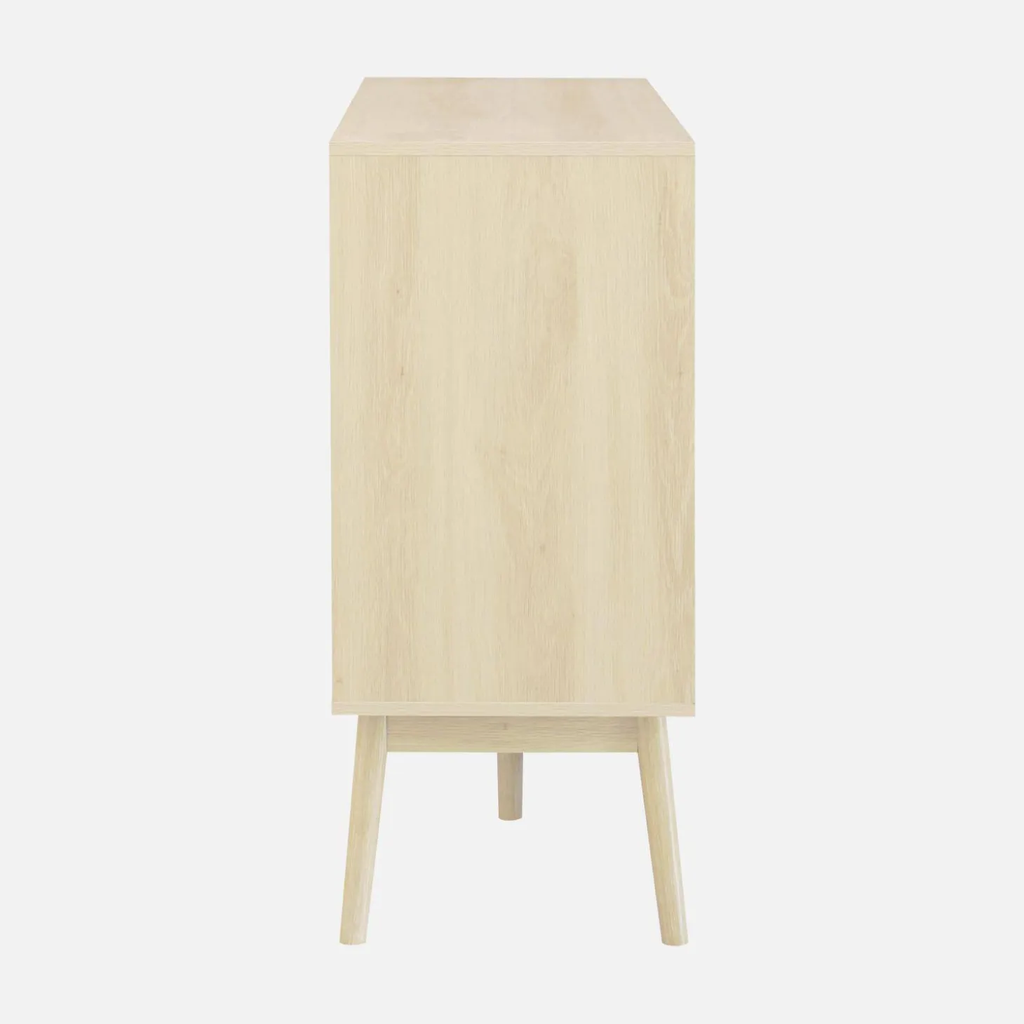 Dressoir 2 schuifdeuren houtdecor deels gegroefd 150cm