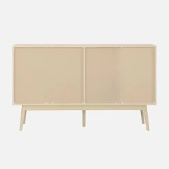Dressoir 2 schuifdeuren houtdecor deels gegroefd 150cm