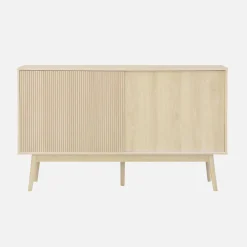 Dressoir 2 schuifdeuren houtdecor deels gegroefd 150cm
