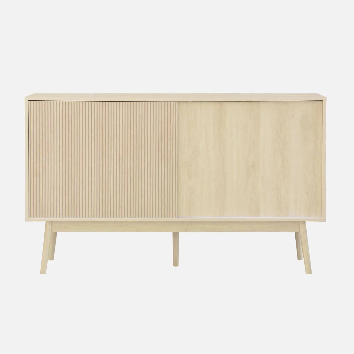 Dressoir 2 schuifdeuren houtdecor deels gegroefd 150cm