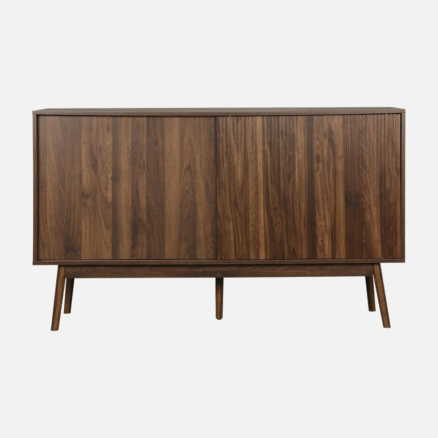 Dressoir 2 schuifdeuren houtdecor deels gegroefd 150cm