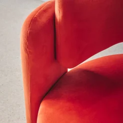 Driepoot fauteuil in fluweel