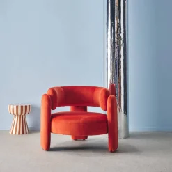 Driepoot fauteuil in fluweel
