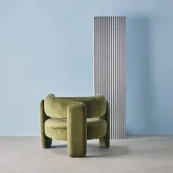Driepoot fauteuil in fluweel