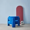 Driepoot fauteuil in viltachtig stof
