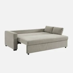 Driezits slaapbank in chenille stof