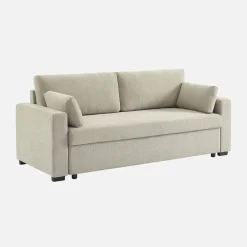 Driezits slaapbank in chenille stof