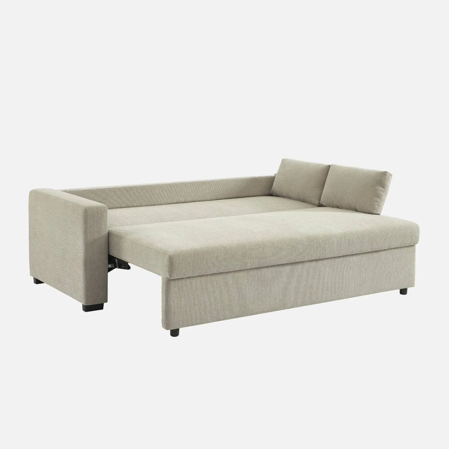 Driezits slaapbank in chenille stof