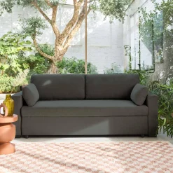 Driezits slaapbank in chenille stof