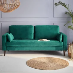 Driezits velours bank