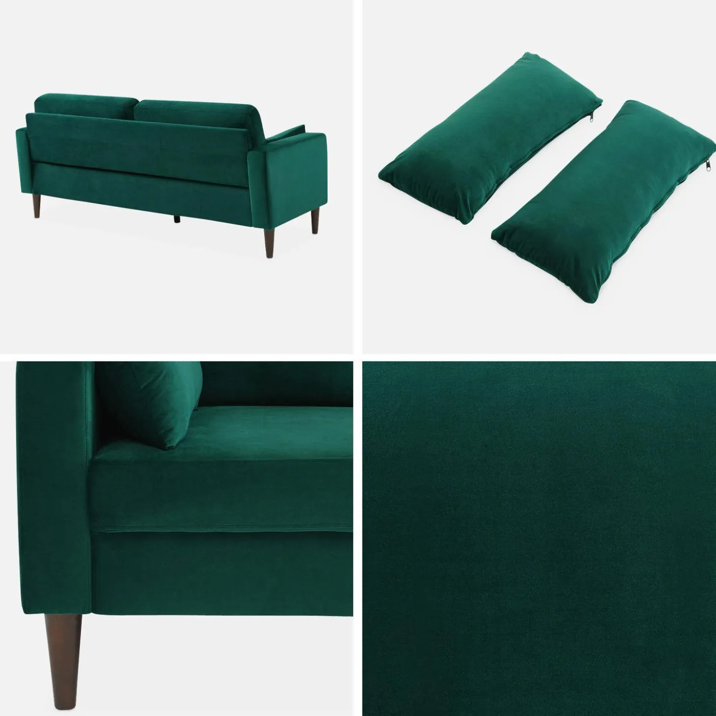 Driezits velours bank