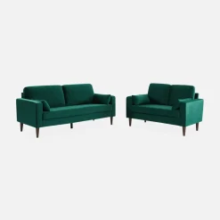 Driezits velours bank