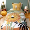 Eenpersoons beddengoedset met savanneprint omkeerbaar microvezel 140x200cm