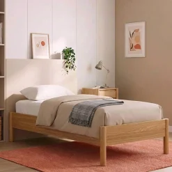 Eenpersoonsbed met lattenbodem 90x190cm houtdecor