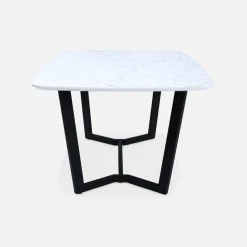 Eettafel met marmereffect, metalen poten, 4 tot 6 zitplaatsen