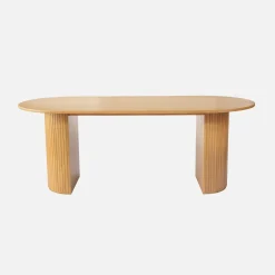 Eettafel ovaal voor 6-8 personen rubberhout en eikenfineer