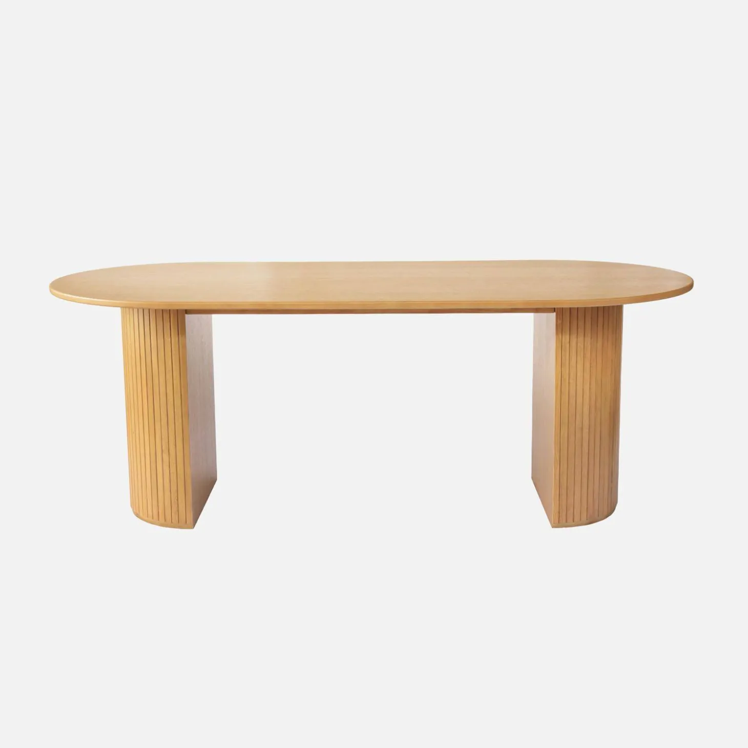 Eettafel ovaal voor 6-8 personen rubberhout en eikenfineer