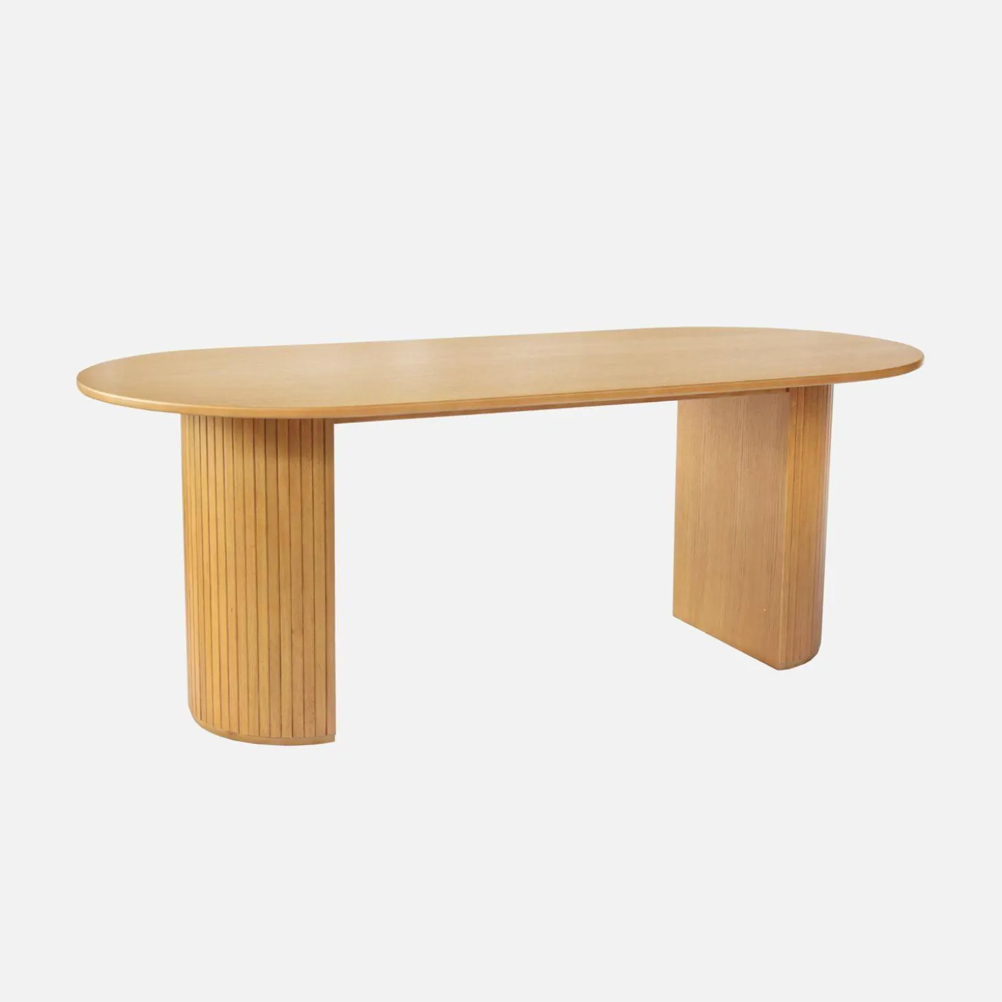 Eettafel ovaal voor 6-8 personen rubberhout en eikenfineer