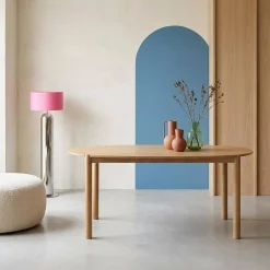 Eettafel ovaal voor 6 personen van rubberhout