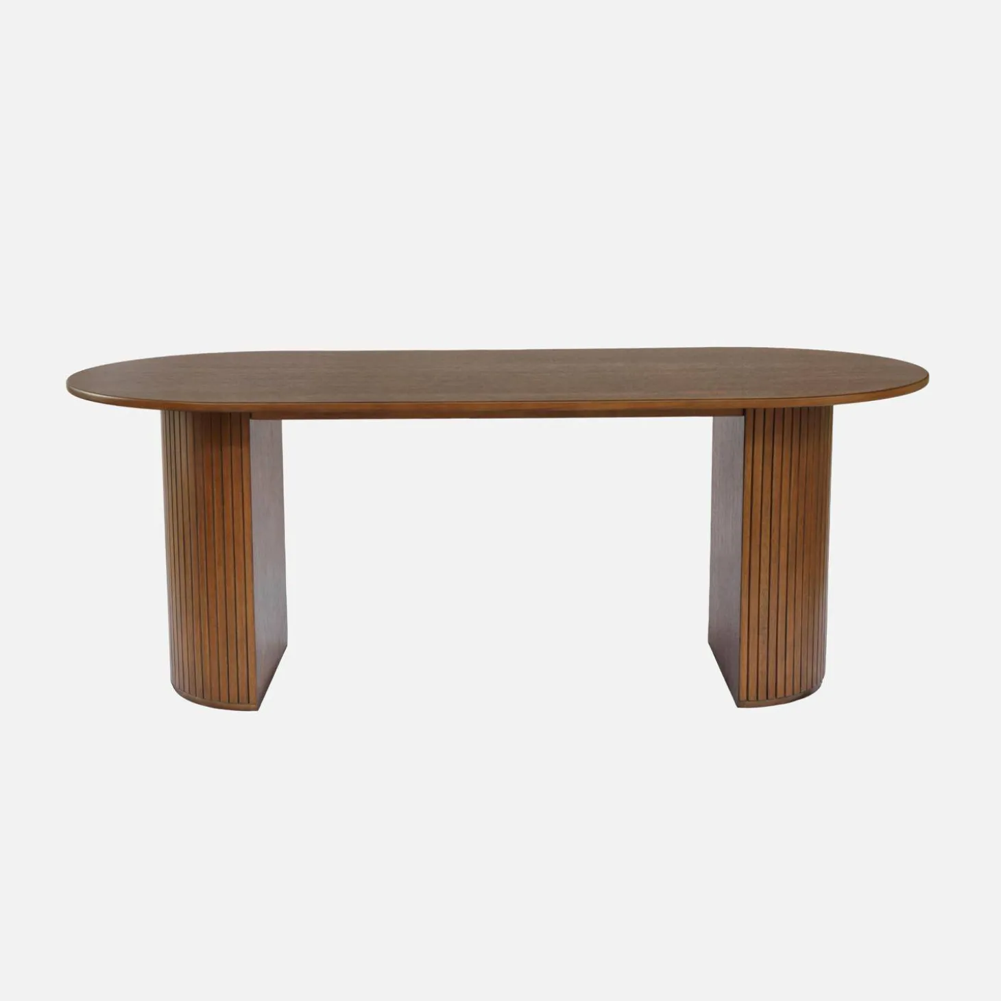 Eettafel ovaal voor 6-8 personen rubberhout en eikenfineer
