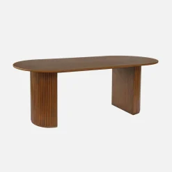 Eettafel ovaal voor 6-8 personen rubberhout en eikenfineer