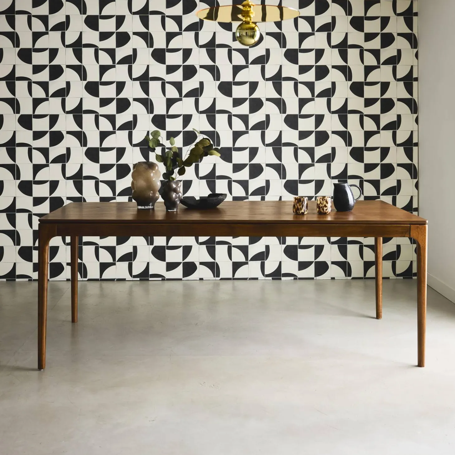 Eettafel rechthoekig rubberhout en essenfineer 8 plaatsen