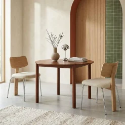 Eettafel rond voor 4 personen rubberhout