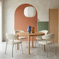 Eettafel rond voor 4 personen rubberhout