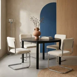 Eettafel rond voor 4 personen rubberhout