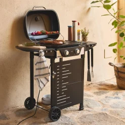 Elektrische barbecue 2 branders, geëmailleerd staal 2300 W