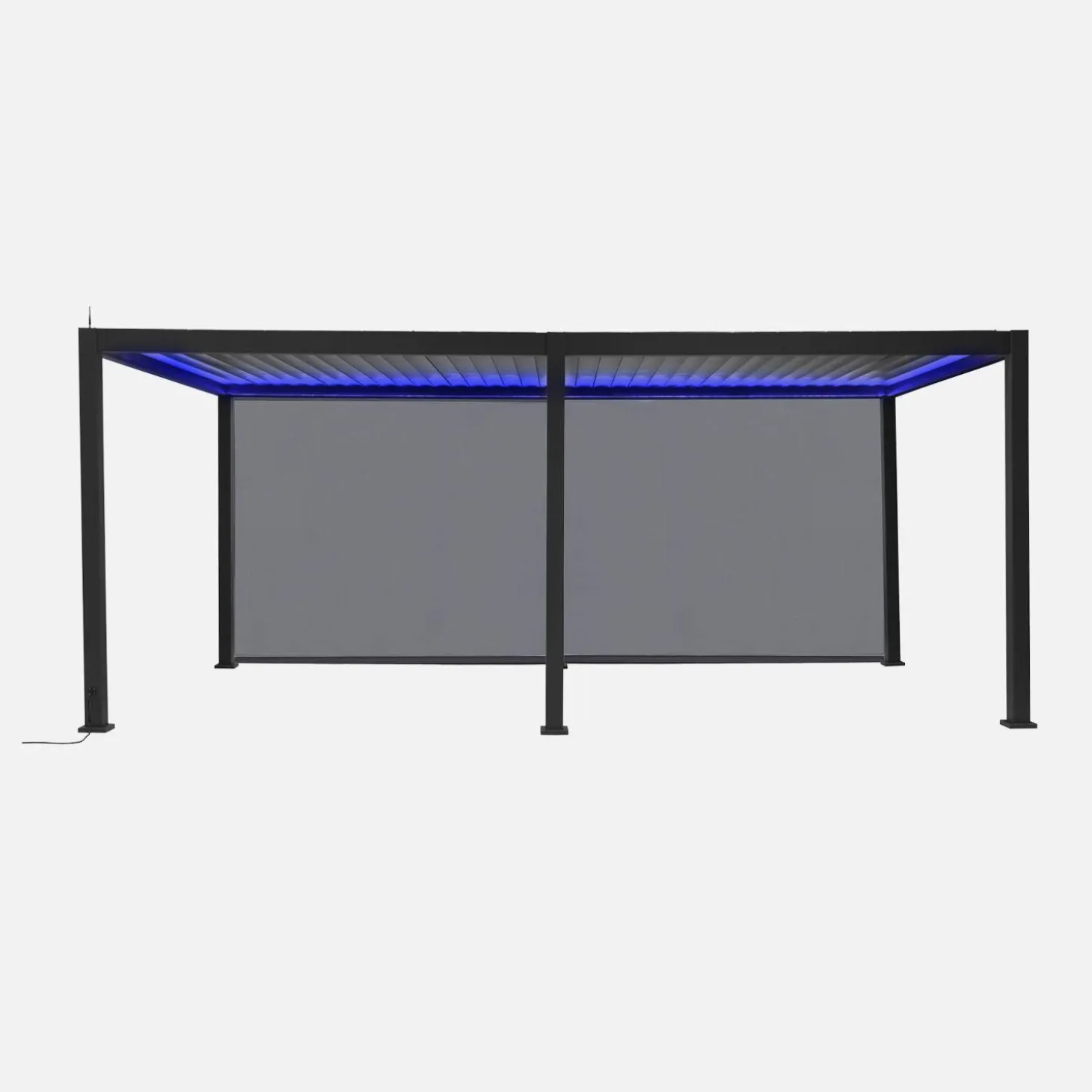 Elektrische pergola met lamellendak 6x3m met LED-verlichting en 2 zonneschermen 3m