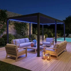 Elektrische pergola met lamellendak 6x3m met LED-verlichting