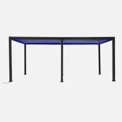 Elektrische pergola met lamellendak 6x3m met LED-verlichting