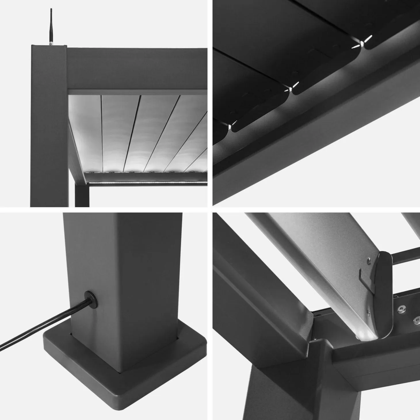 Elektrische pergola met lamellendak 6x3m met LED-verlichting
