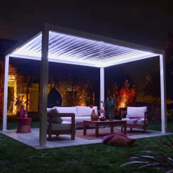 Elektrische pergola met lamellendak 4x3m met LED-verlichting