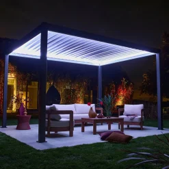 Elektrische pergola met lamellendak 4x3m met LED-verlichting