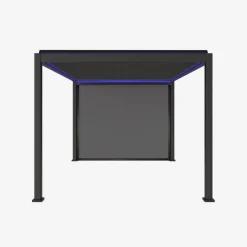 Elektrische pergola met lamellendak 4x3m met LED-verlichting en 1 zonnescherm 3m