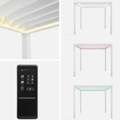 Elektrische pergola met lamellendak 3x3m met LED-verlichting