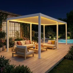 Elektrische pergola met lamellendak 6x3m met LED-verlichting