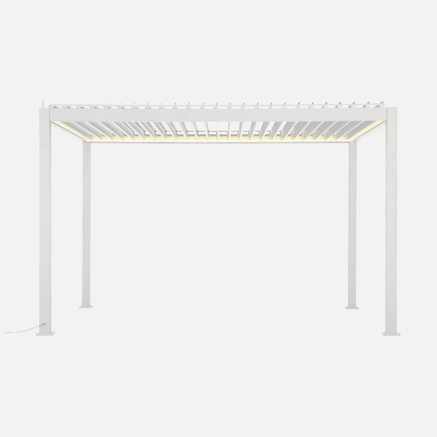 Elektrische pergola met lamellendak 4x3m met LED-verlichting 1 zonnescherm 3m en 1 zonnescherm 4m