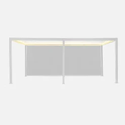 Elektrische pergola met lamellendak 6x3m met LED-verlichting en 2 zonneschermen 3m