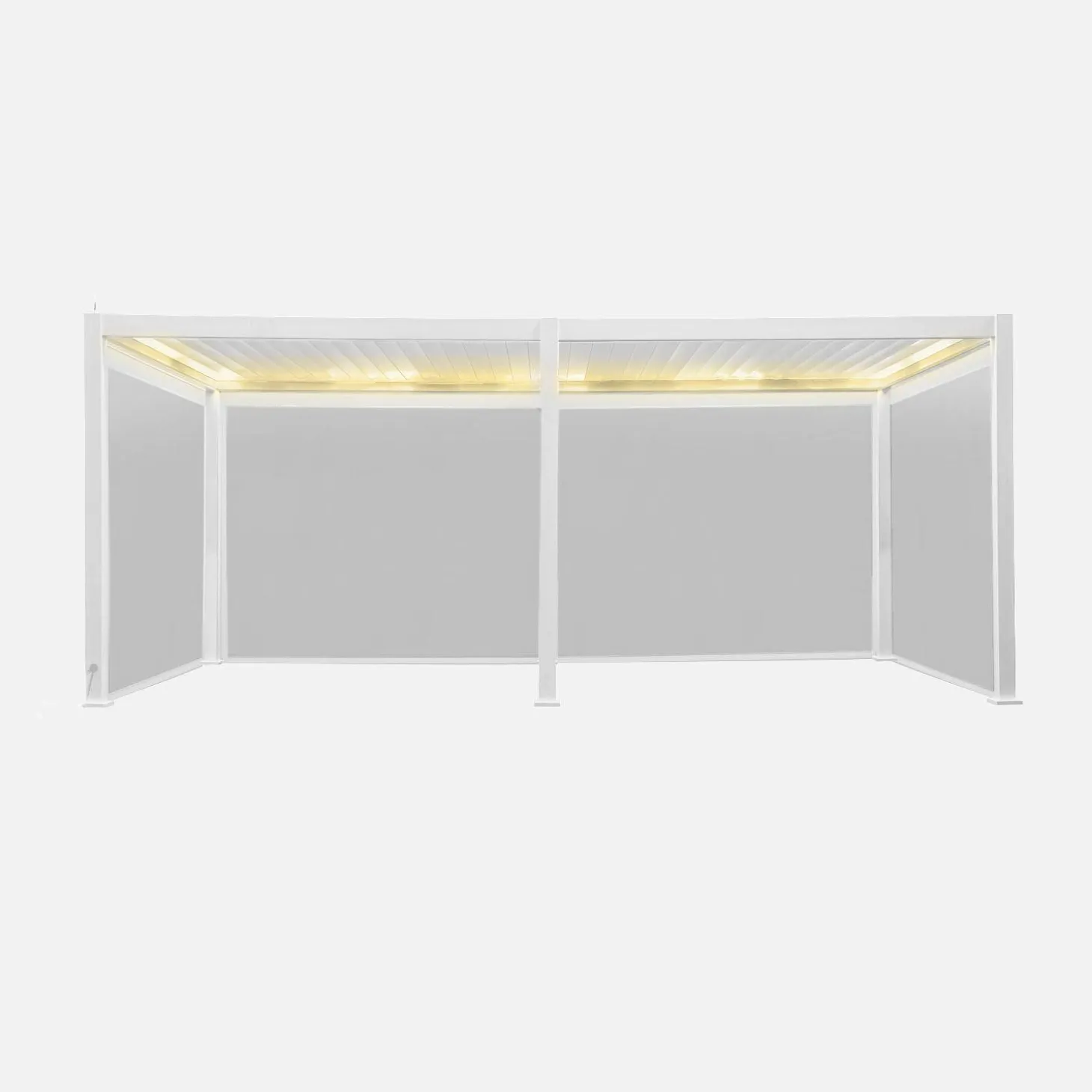 Elektrische pergola met lamellendak 6x3m met LED-verlichting en 4 zonneschermen 3m