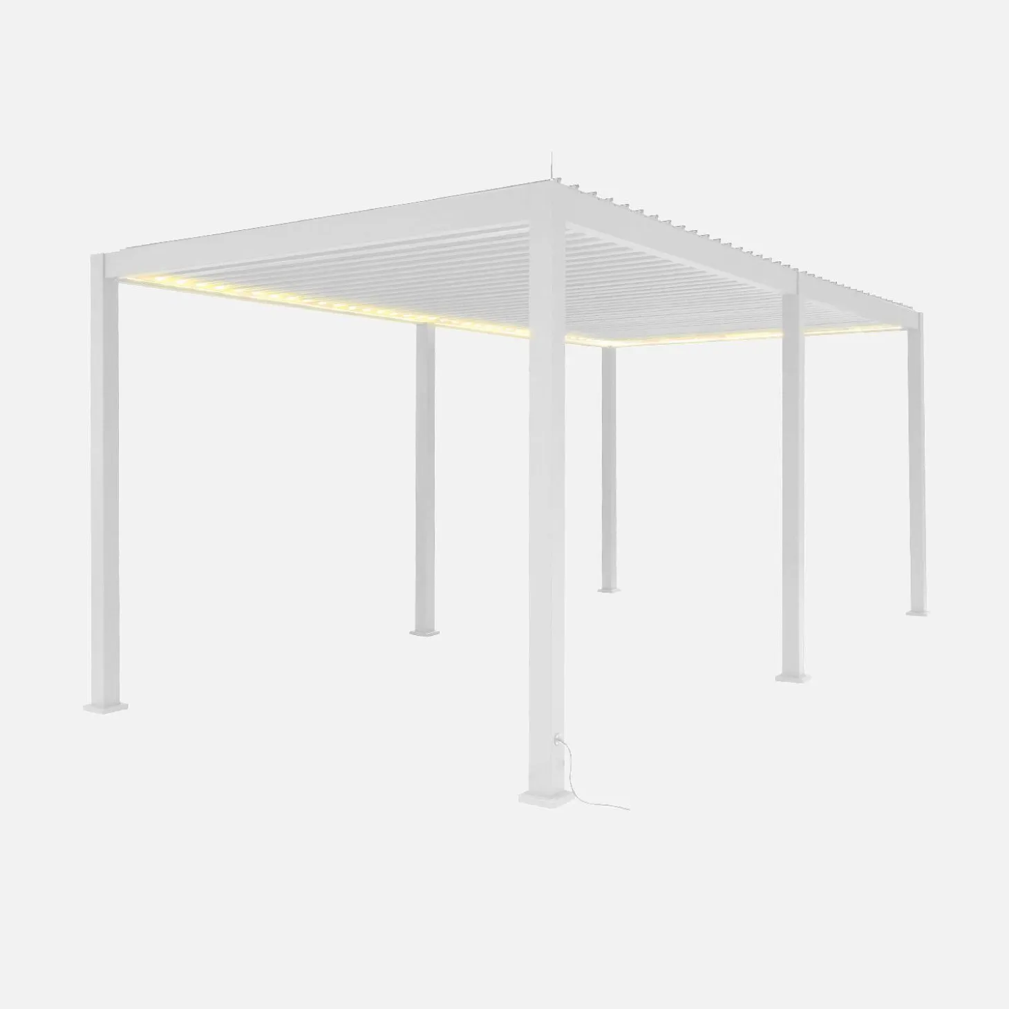 Elektrische pergola met lamellendak 6x3m met LED-verlichting en 4 zonneschermen 3m