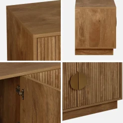 Exotisch 4-deurs TV-meubel met mangohoutmotief 140cm