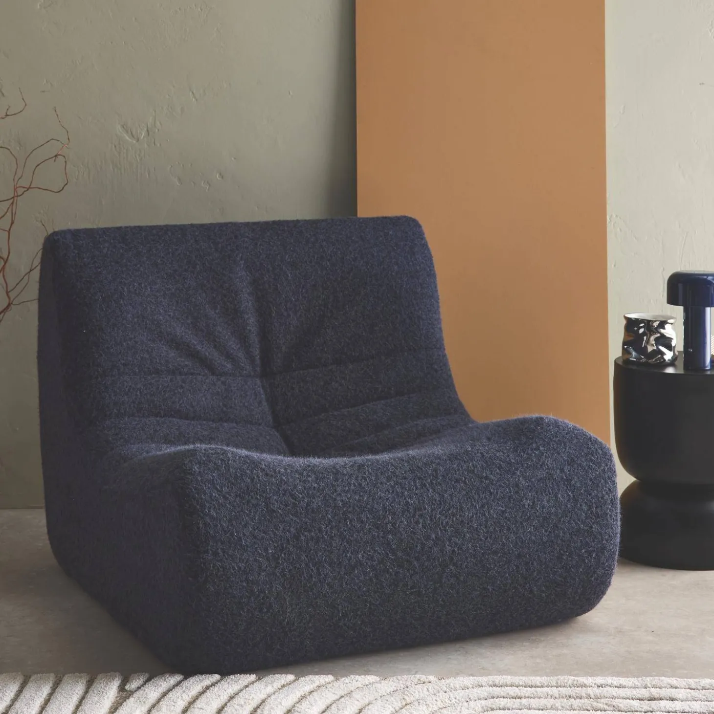 Fauteuil alpaca-effect stof 1 zitplaats